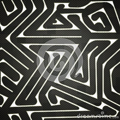 Monochrome tech labyrinth background Vector Illustration