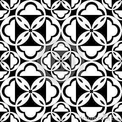 Monochrome theme as seamless background. Black and white pattern for graphic design. Stock Photo