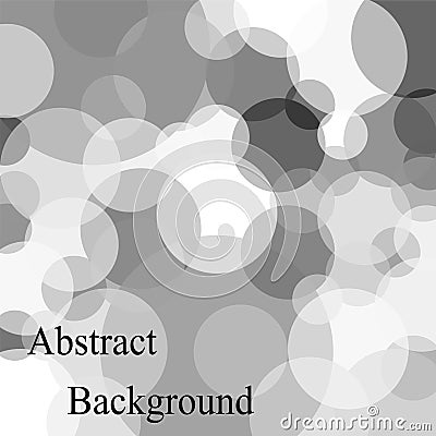 Monochrome Transparent Overlapping Bubbles of Different Size. Abstract Background Vector Illustration