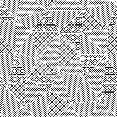 Monochrome triangle seamless pattern Vector Illustration