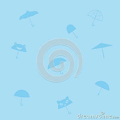 Monochrome umbrella pattern Vector Illustration