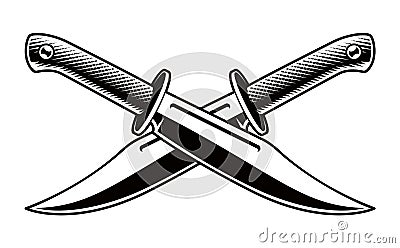 Vector illustration of crossed knives on white background Vector Illustration