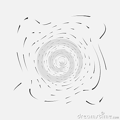 Monochrome volute, vortex shapes. Twisted helix elements. Rotation, spin and twist concept design Vector Illustration