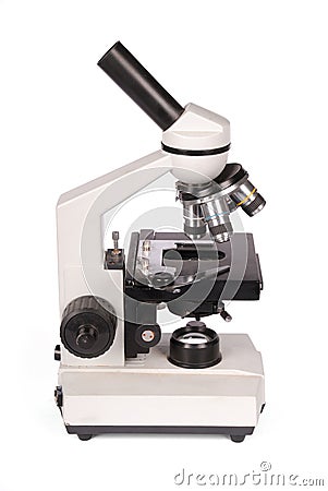 Monocular laboratory microscope Stock Photo