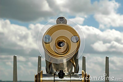 Monocular telescope closeup Stock Photo