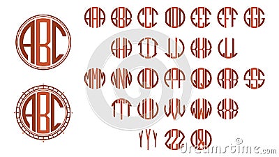 Monogram circle letters Vector Illustration