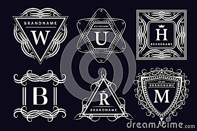 Monogram design elements, graceful template. Calligraphic elegant line art logo design. Emblem Letters. Business sign for Vector Illustration