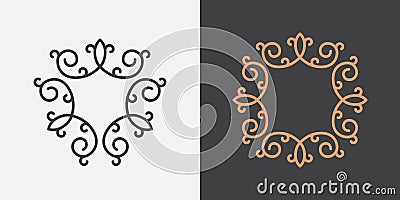 Monogram frame template Vector Illustration