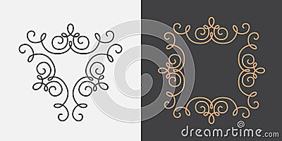 Monogram frame template Vector Illustration