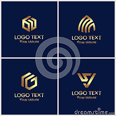 Monogram logo design vector template Vector Illustration