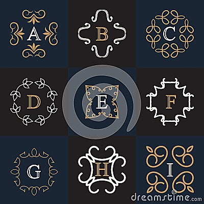 Monogram logo template Vector Illustration