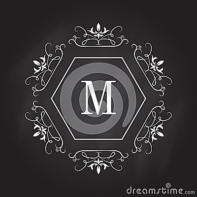 Monogram logo template. Identity design for shop, restaurant, beauty salon, boutique or hotel Vector Illustration