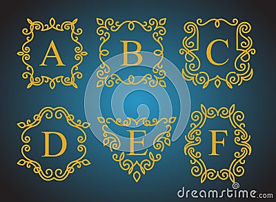 Monogram logos set Stock Photo