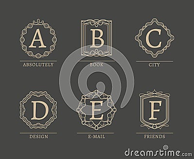 Monogram Logos Vector Illustration