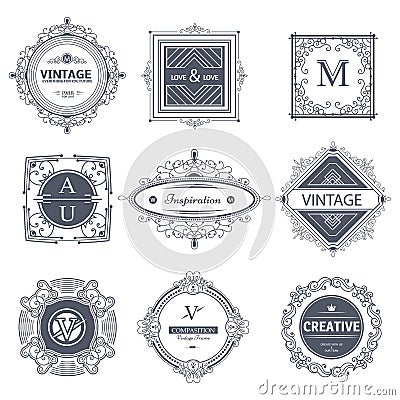 Monogram luxury elements Vector Illustration