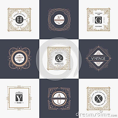 Monogram luxury frame Vector Illustration