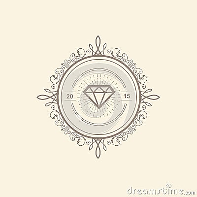 Monogram luxury logo template Vector Illustration