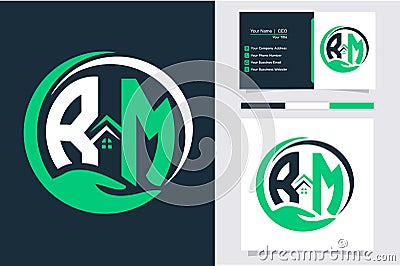 Letter R M Monogram Real estate logo Vector Template Stock Photo