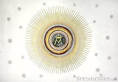Monogram of Virgin Mary Stock Photo