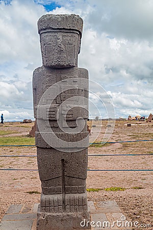 Monolith at Tiwanaku Stock Photo