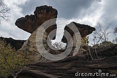 Monolithic giants,Ban Pa sun in Ubon Ratchathani Stock Photo