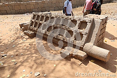 Monolithic Stone Door, The Royal Enclosure, Hampi, near Hospete, Karnataka, India Editorial Stock Photo