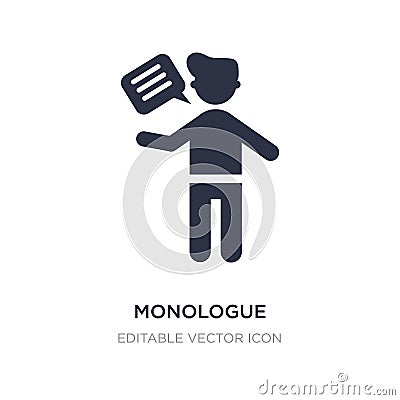 monologue icon on white background. Simple element illustration from People concept Vector Illustration