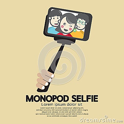 Monopod Selfie Self Portrait Tool For Smartphone Stock Photo