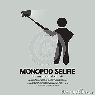 Monopod Selfie Self Portrait Tool For Smartphone Vector Illustration
