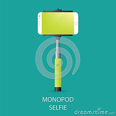 Monopod Selfie Vector Illustration