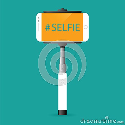 Monopod Selfie Vector Illustration