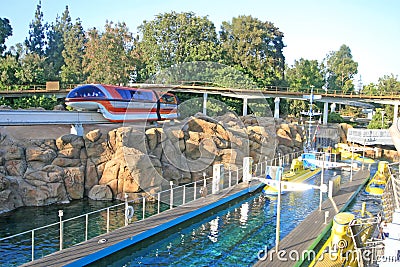 Monorail and Finding Nemo Submarine Voyage Editorial Stock Photo