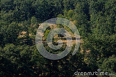 Monoszlo country side aerial view. Hungarian summer rural landscape Stock Photo