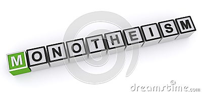 Monotheism word block Stock Photo