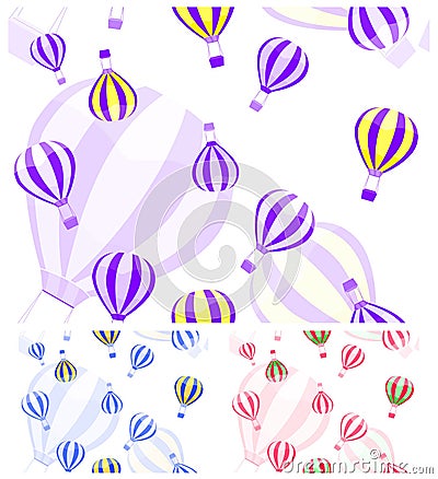 Monotonous aerostat and balloon seamless pattern Vector Illustration