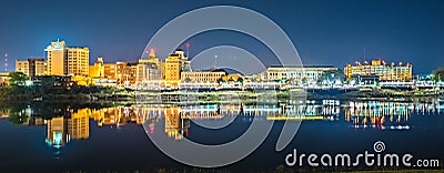 Monroe louisiana city skyline at night Stock Photo