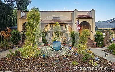 Monrovia California home neighborhood yard Stock Photo