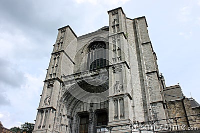 Saint Waltrude Collegiate Church, Mons, Belgium Stock Photo