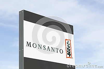 Monsanto logo on a panel Editorial Stock Photo