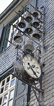 Monschau Germany clocks Stock Photo