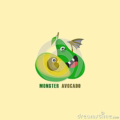 Monster avocado. Cartoon avocado Cartoon Illustration