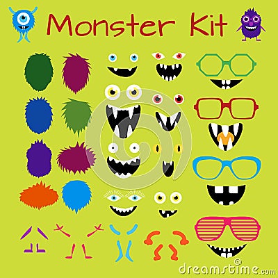Monster and Character Creation Kit Vector Illustration