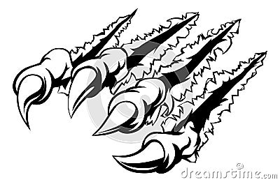 Monster Claw Ripping or Tearing Vector Illustration