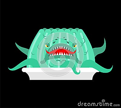 Monster Jelly isolated. green jell. monstrosity Sweetness. vector illustration Vector Illustration