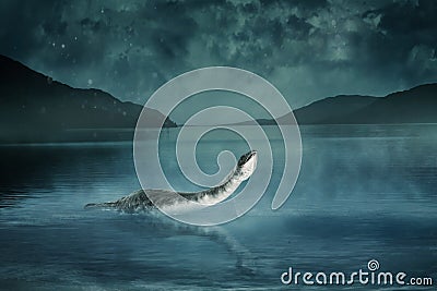 Monster of Loch Ness 3d-illustration Cartoon Illustration