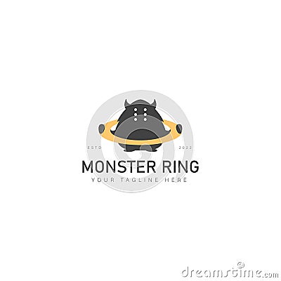 Monster with ring logo design icon illustration Vector Illustration