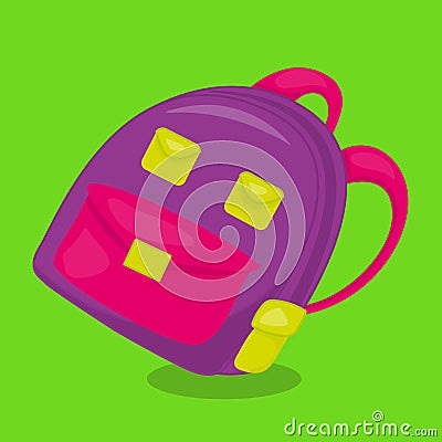 Monster School Purple Bag 11 Vector Illustration