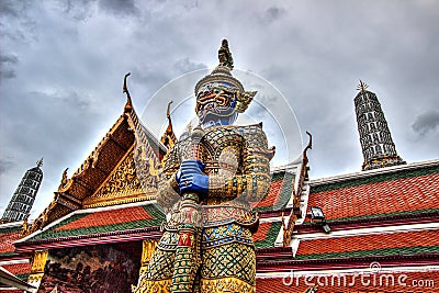 Monster statue inside public royal temple Stock Photo