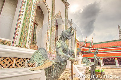 Monster statue inside public royal temple Stock Photo