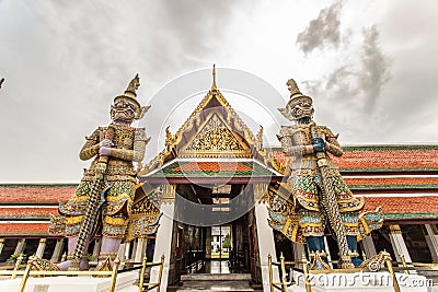 Monster statue inside public royal temple Stock Photo